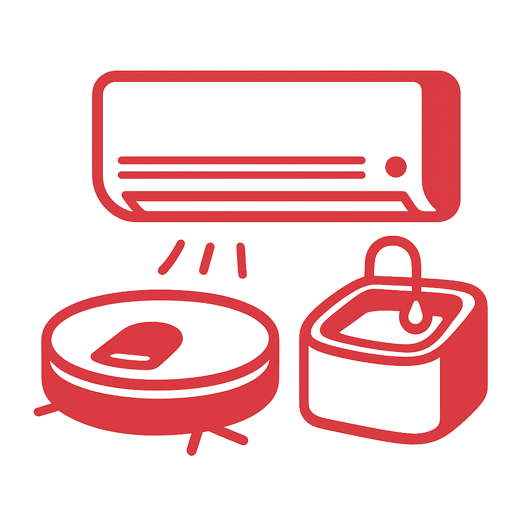 HarumiyaのAI家電（掃除ロボットと空調のイメージ）